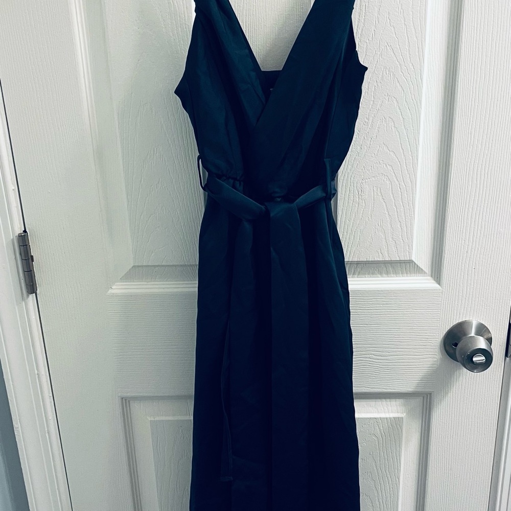 Chic Navy Maxi Dress with Belt